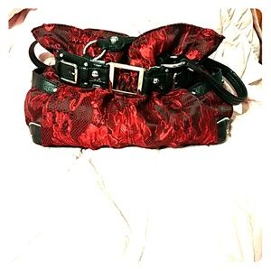 Wilson's Leather black & red bag